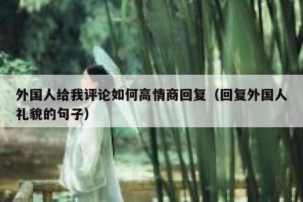 外国人给我评论如何高情商回复(回复外国人礼貌的句子) 第1张 外国人给我评论如何高情商回复(回复外国人礼貌的句子) 第1张