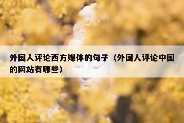 外国人评论西方媒体的句子（外国人评论中国的网站有哪些） 第1张