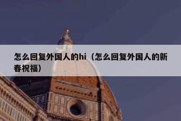 怎么回复外国人的hi（怎么回复外国人的新春祝福） 第1张