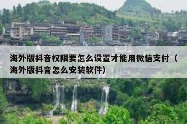 海外版抖音权限要怎么设置才能用微信支付（海外版抖音怎么安装软件） 第1张