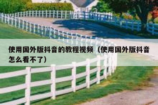 使用国外版抖音的教程视频（使用国外版抖音怎么看不了） 第1张