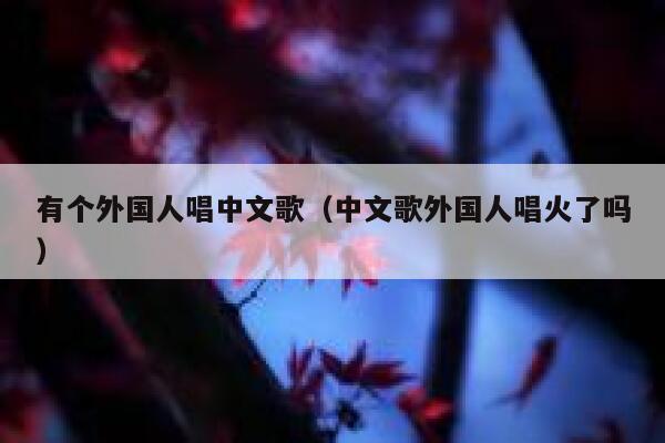 有个外国人唱中文歌(中文歌外国人唱火了吗) 第1张 有个外国人唱中文歌(中文歌外国人唱火了吗) 第1张